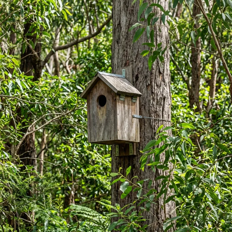 Animal nesting box installed as a humane alternative to a Coburg North roof cavity